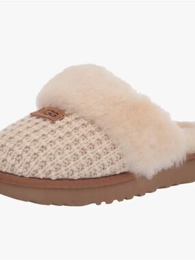 Authentic UGG Women's Knit Shearling Cuff Slipper - Chestnut/Cream SIZE US 6